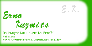 erno kuzmits business card